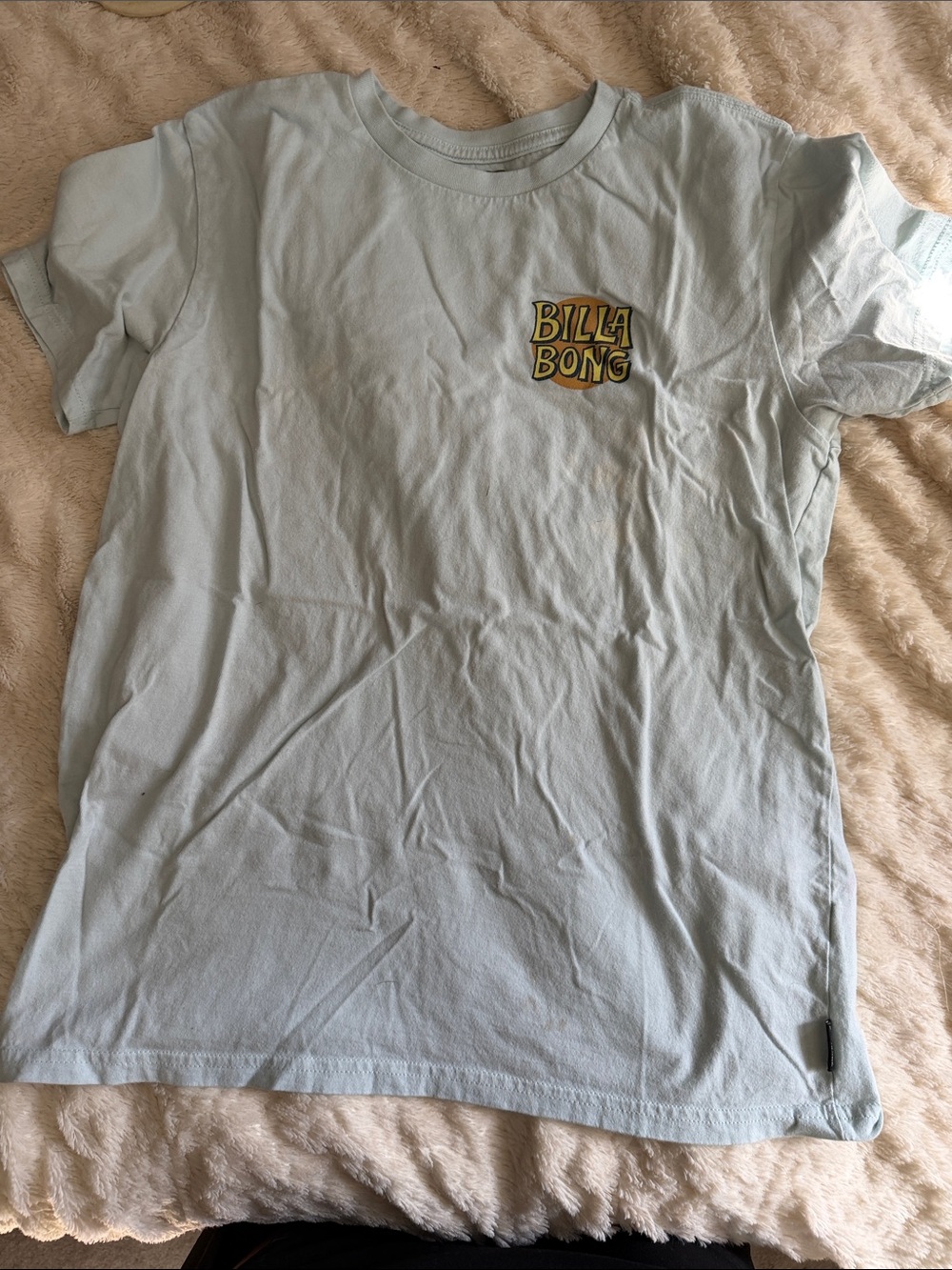 Billabong Light Blue Tee with Yellow Logo